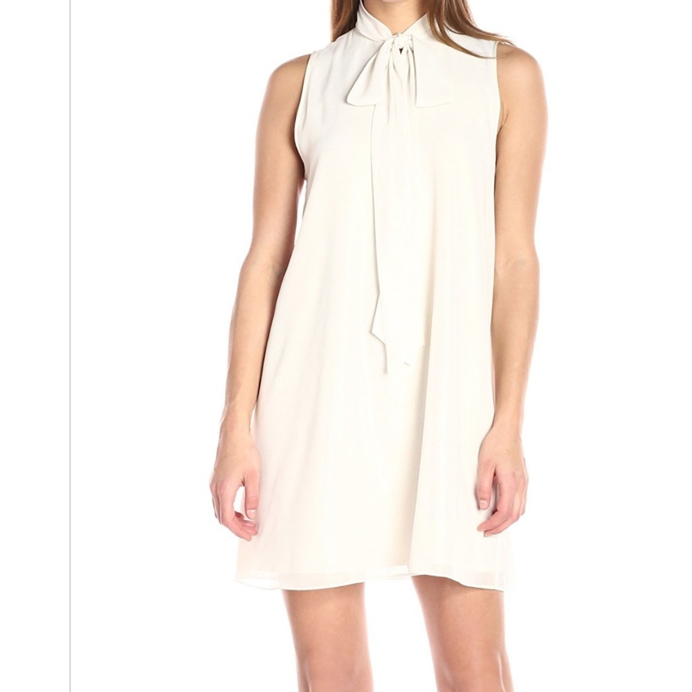 NWT BCBG Beige Neck Tie Shift Dress